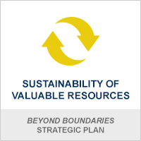 An icon graphic representing the sustainability of valuable resources from the Beyond the Borders strategic plan