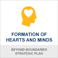 An icon graphic representing the Formation of Hearts and Minds from the Beyond Boundries Strategic Plan