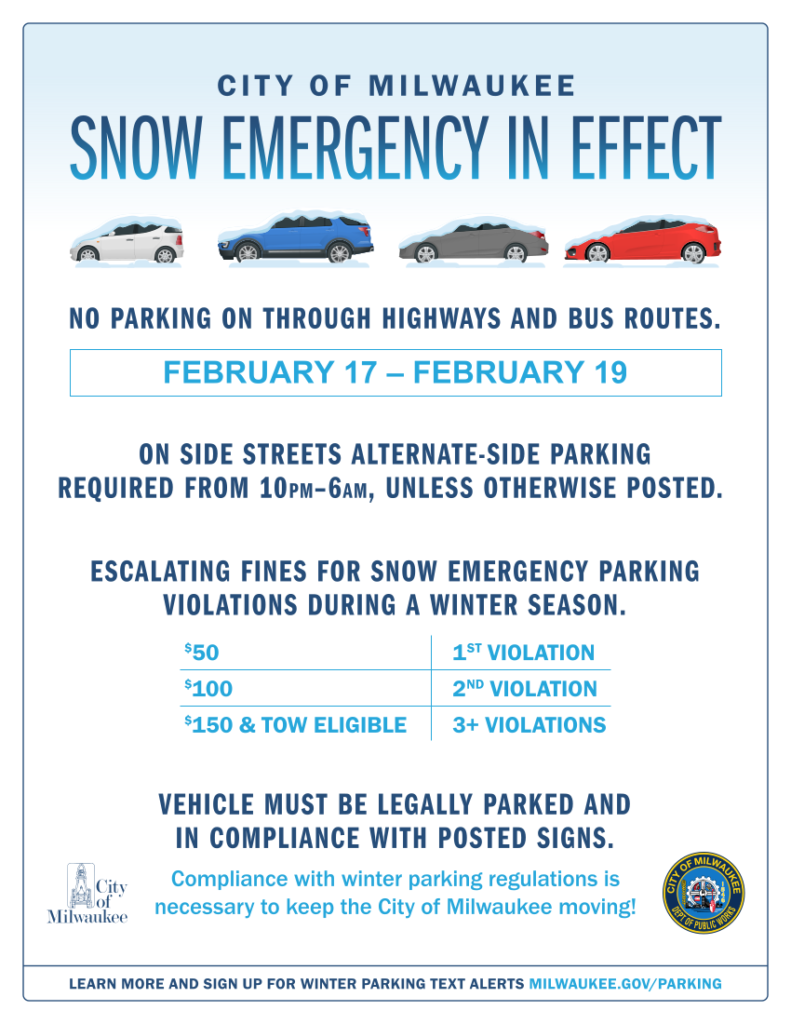 City of Milwaukee declares Snow Emergency; alternate side parking in ...