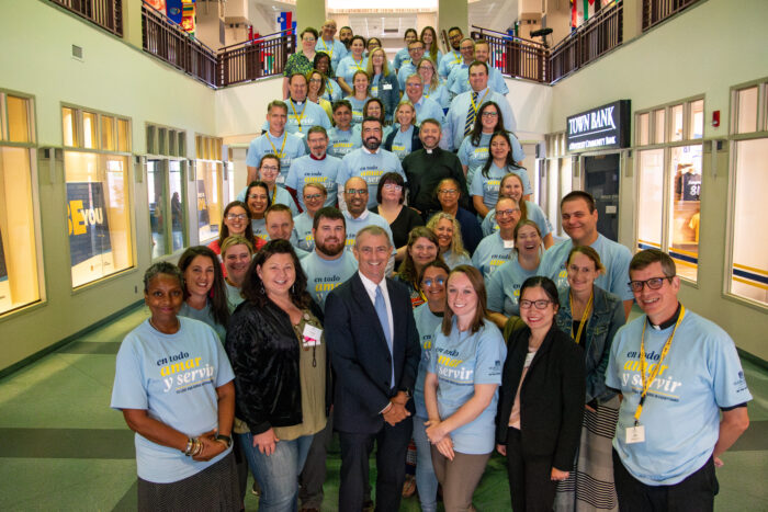 The group picture of the new faculty and staff members after convocation.