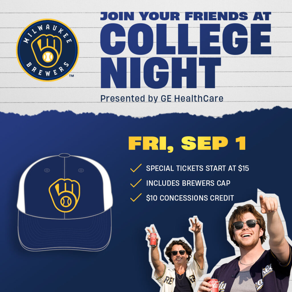 Show your school spirit at Milwaukee Brewers College Night, Sept