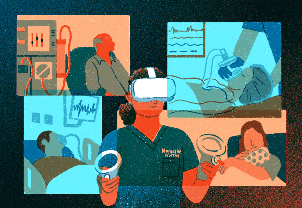 Immersive virtual reality simulations aid nursing students Marquette