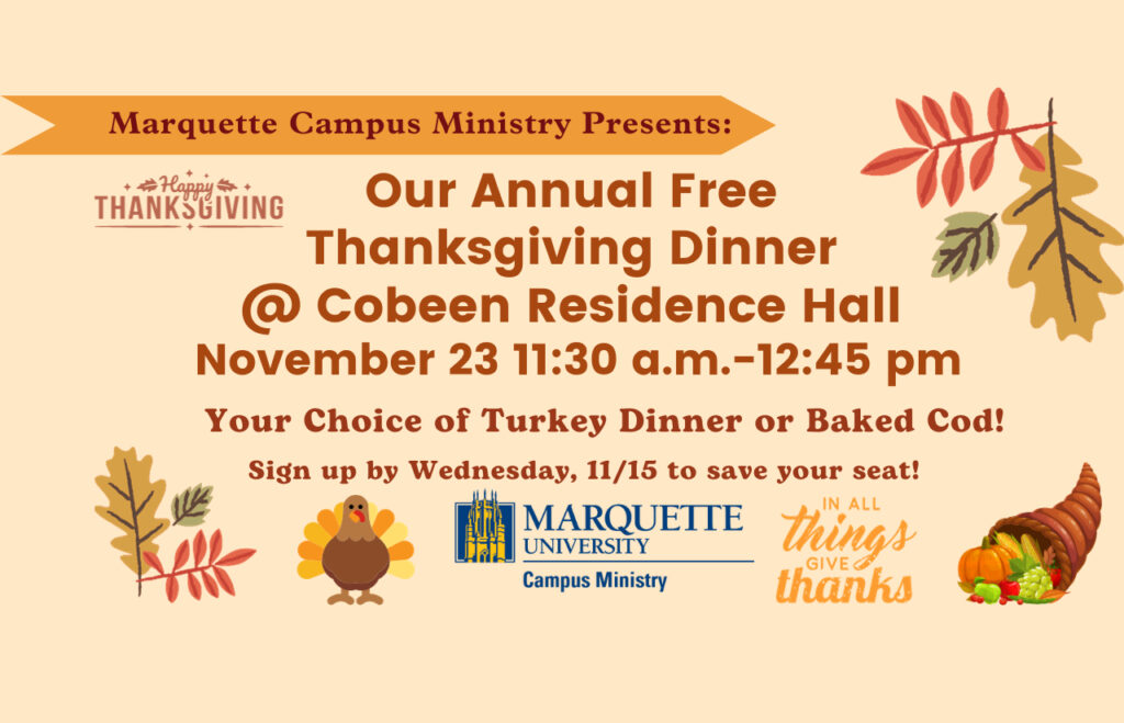Campus Ministry hosting free Thanksgiving meal Marquette Today