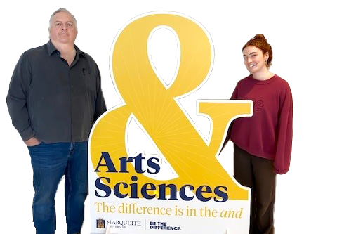 Lucy O’Brien (right) with mentor and research advisor Dr. Ed de St. Aubin (left).
