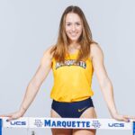 Makena Coltoff poses in her track and field uniform.