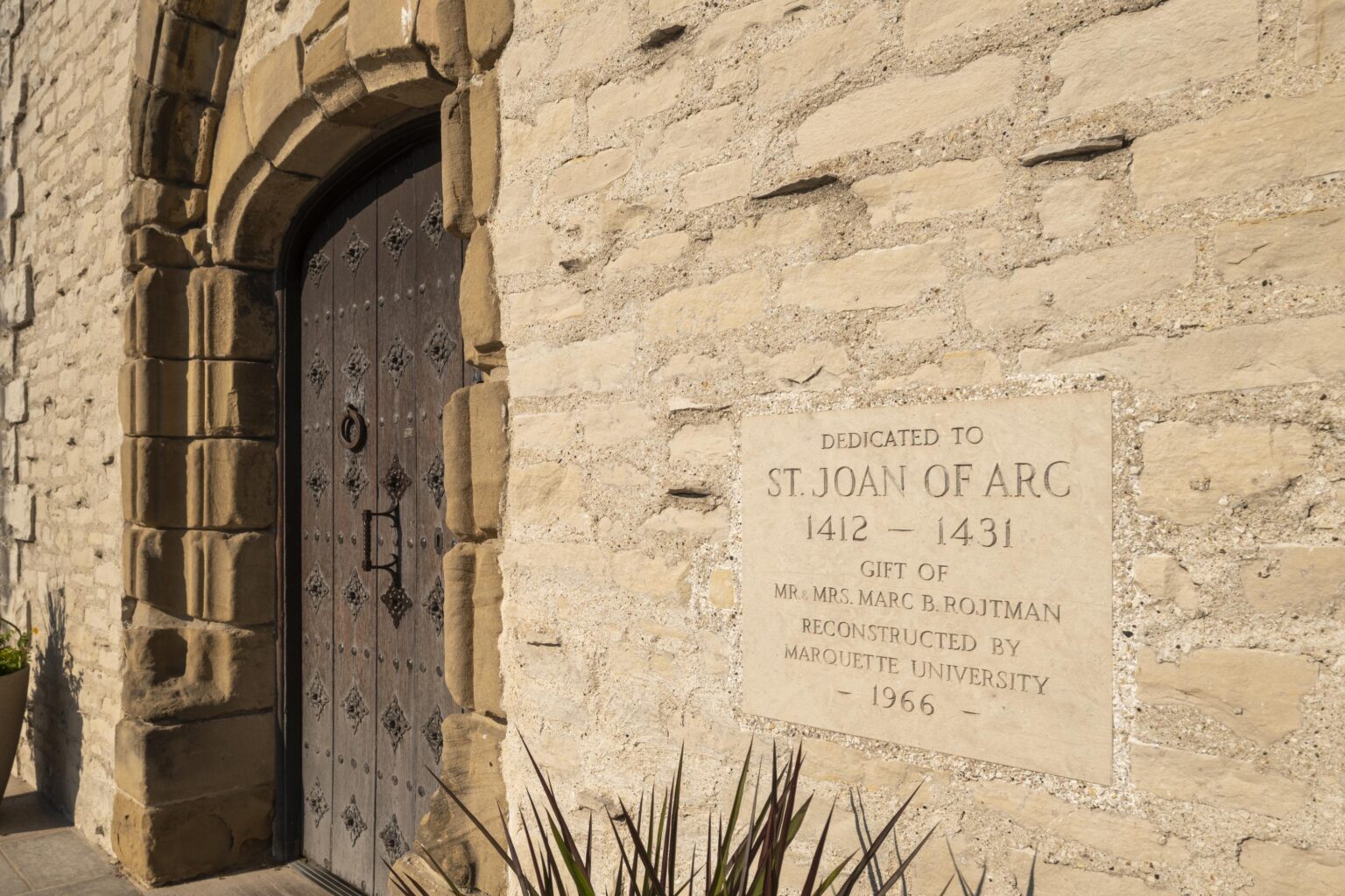 The front of St. Joan of Arc Chapel.