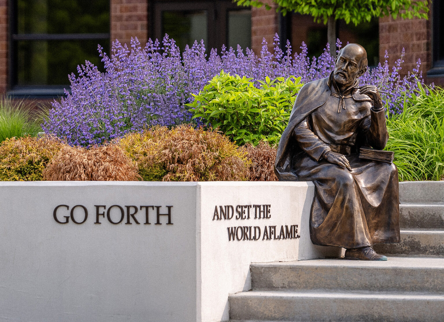 statue of St. Ignatius on campus