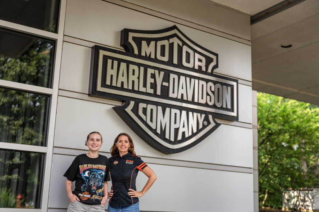 Gretchen and Anna at Harley, part of Co-op program