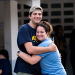 Joe Magnotta hugging his sister Anna.