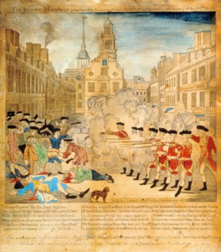 "Defying Empire" includes Paul Revere's well-known engraving of the Boston Massacre of 1770