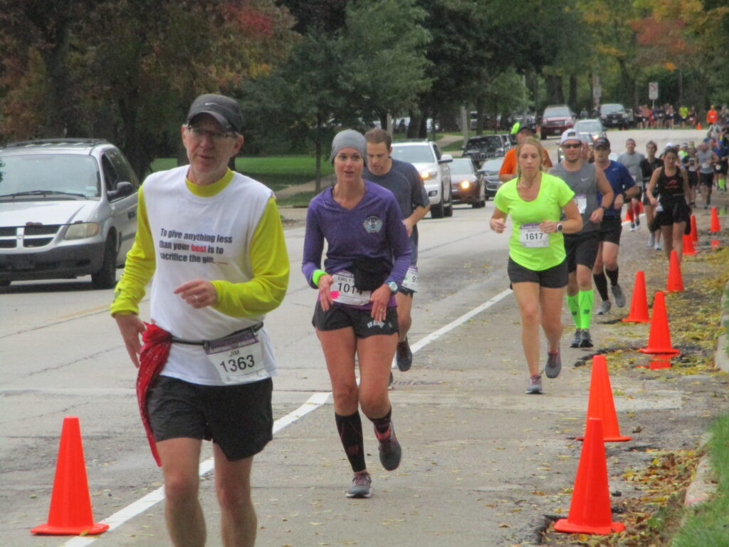 Richie running in Milwaukee's Lakefront Marathon