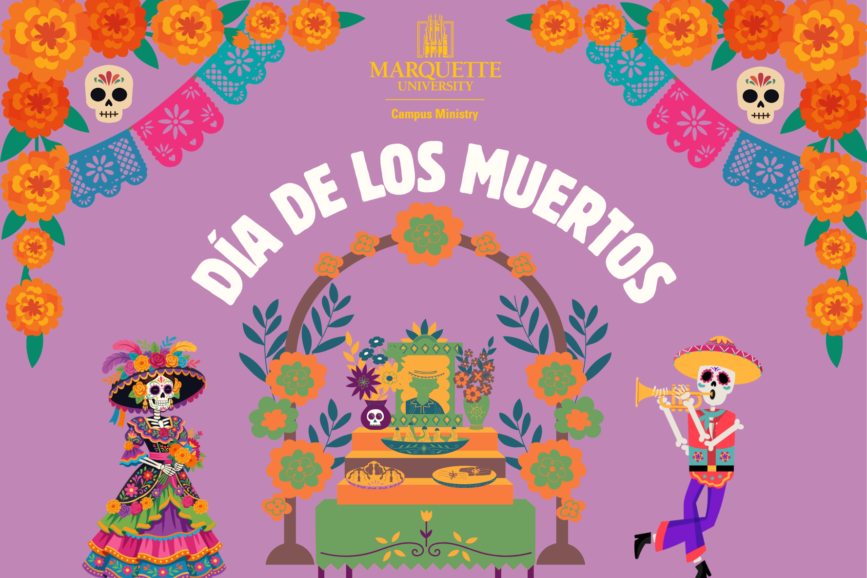 Día de los Muertos Ofrenda setup, Oct. 26